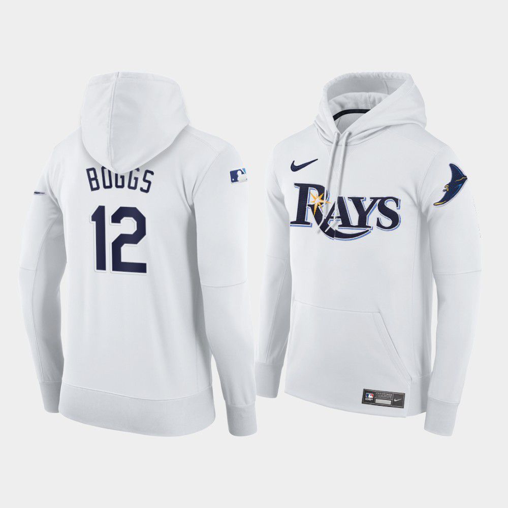 Men Tampa Bay Rays #12 Boggs white home hoodie 2021 MLB Nike Jerseys->customized mlb jersey->Custom Jersey